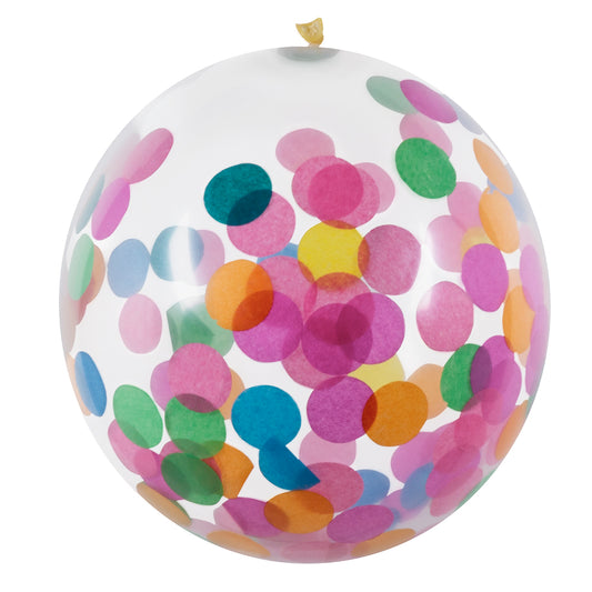 Ballon Transparent Confettis Colorés - Décoration Fête Anniversaire