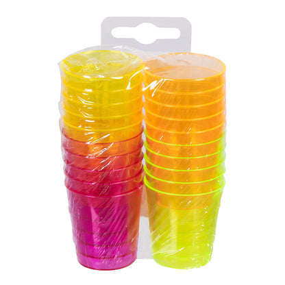 Verres Fluo Blacklight UV - 24 Gobelets Colorés Réutilisables
