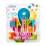 Bougies d'Anniversaire Happy Birthday Colorées - 13 pièces