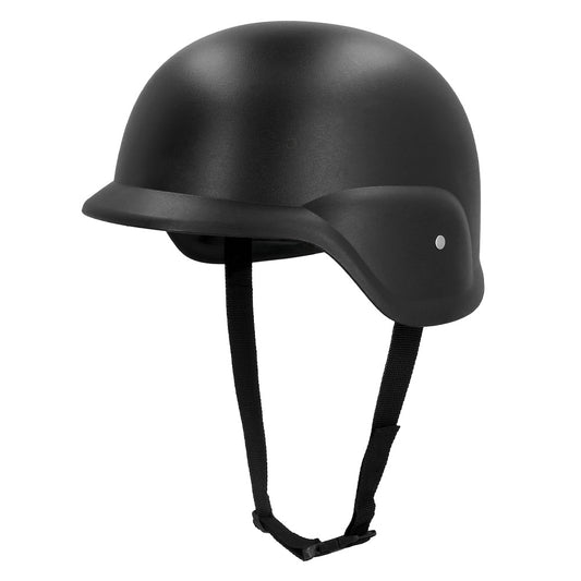 Casque de Combat Militaire Noir Réglable avec Jugulaire