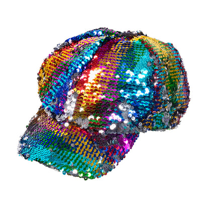 Casquette Sequins Réversibles Arc-en-ciel - Paillettes Changeantes
