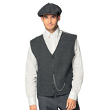 Ensemble Gilet Tweed Gris & Casquette Homme Années 20