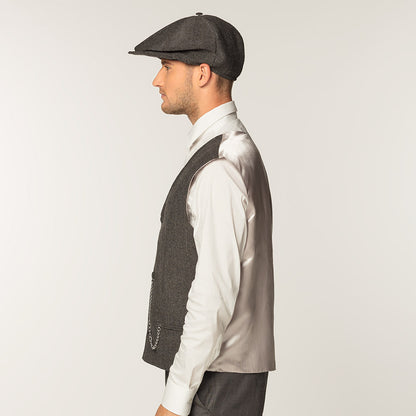 Costume années 1920 homme : Gilet + Casquette tweed vintage