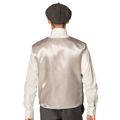 Costume années 1920 homme : Gilet + Casquette tweed vintage
