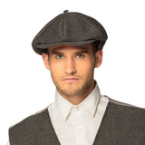 Casquette Plate Homme Tweed Gris - Style Vintage Années 20