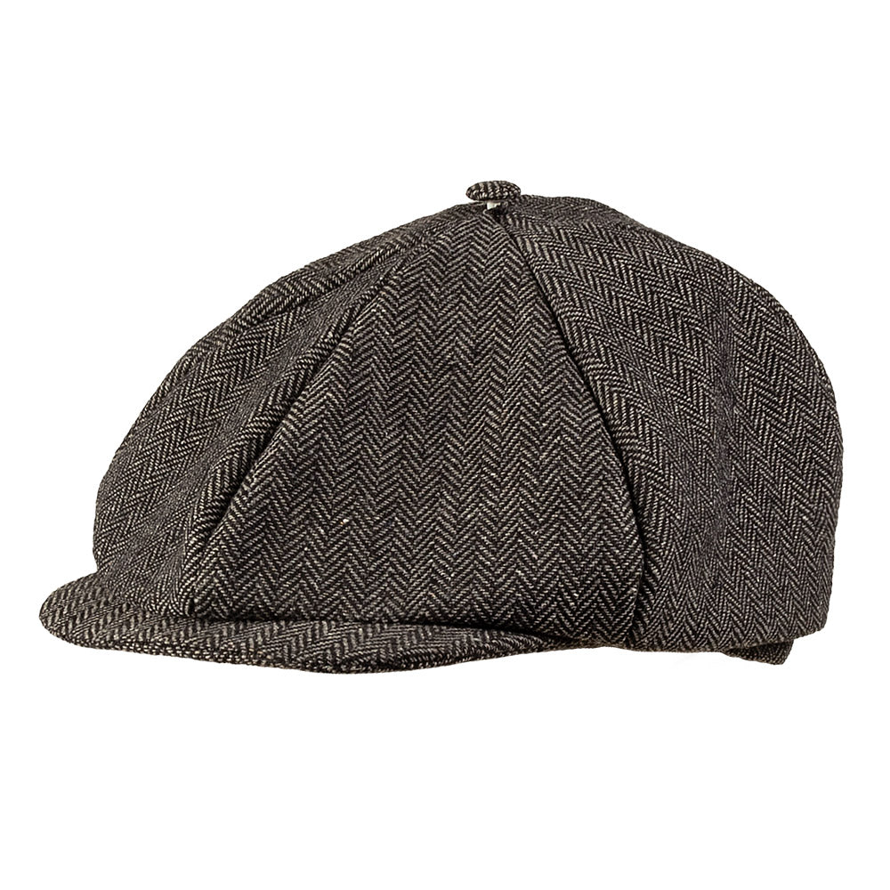 Casquette Plate Homme Tweed Gris - Style Vintage Années 20