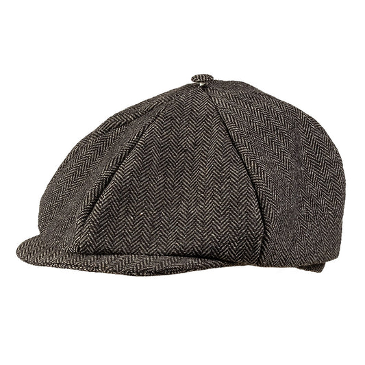 Casquette Plate Homme Tweed Gris - Style Vintage Années 20