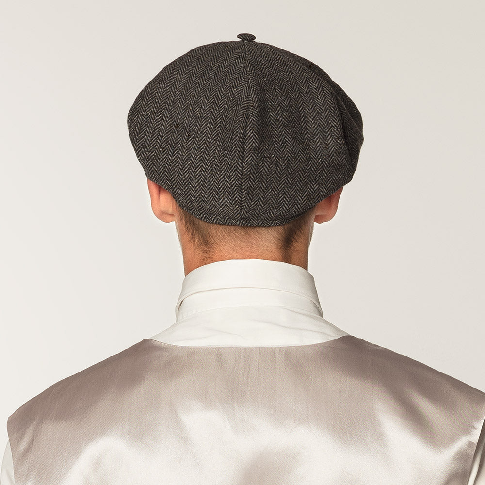 Casquette Plate Homme Tweed Gris - Style Vintage Années 20