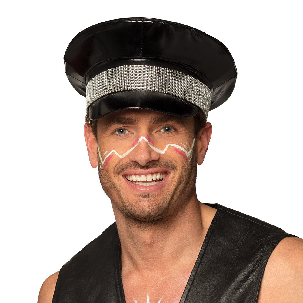 Casquette Années 80 Paillettes Argent - Accessoire Disco Rétro