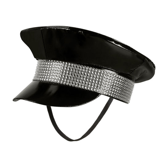 Casquette Années 80 Paillettes Argent - Accessoire Disco Rétro
