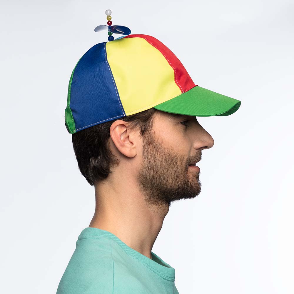 Casquette Hélicoptère Multicolore avec Hélices - Accessoire Fête