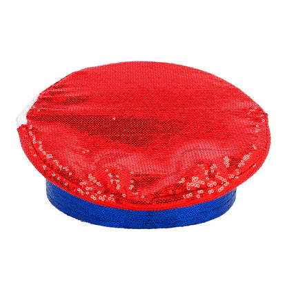 Chapeau Haut de Forme Sequins USA Drapeau Américain Patriote
