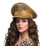 Chapeau Léopard Doré à Piques XXL - Accessoire Fête Glamour