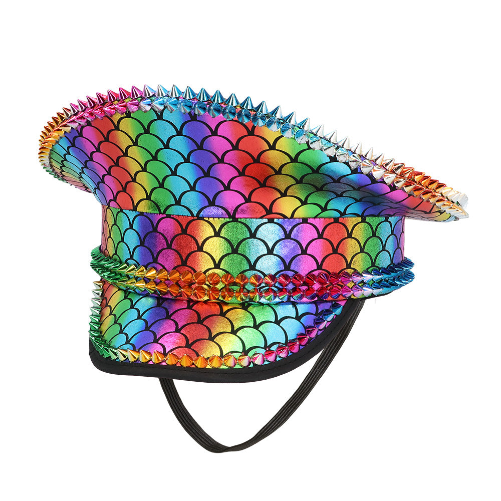 Chapeau Hologramme Écailles Arc-en-ciel - Accessoire Sirène Festif