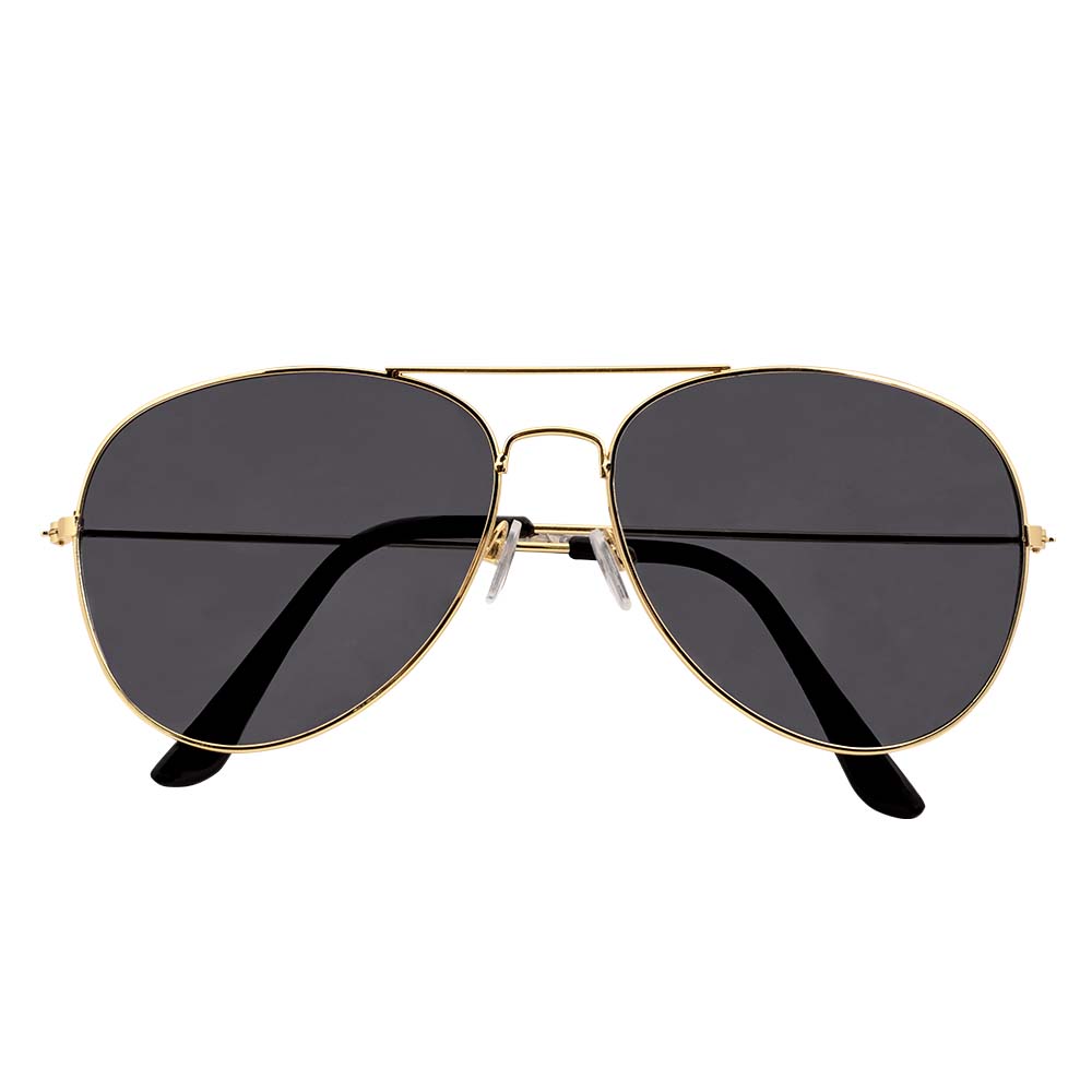 Set Lunettes Aviateur Or + Chaînes Dorées - Déguisement 3 pcs