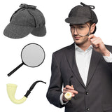 Kit Enquêteur Sherlock Holmes - Chapeau, Loupe et Pipe