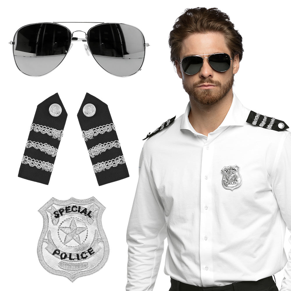 Déguisement Policier Spécial - Lunettes Aviateur & Accessoires