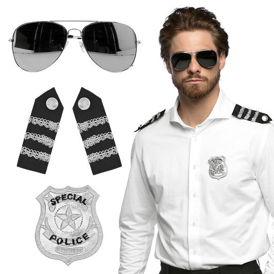 Déguisement Policier Spécial - Lunettes Aviateur & Accessoires