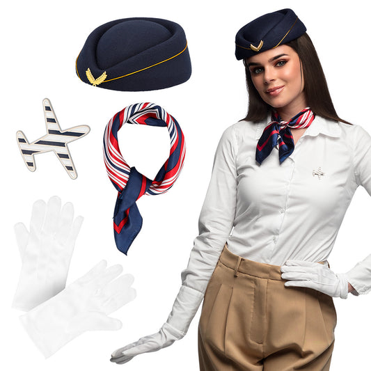 Costume Hôtesse de l'Air Vintage - Déguisement Complet Années 50
