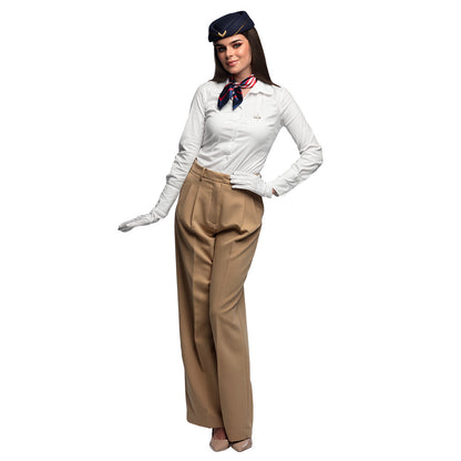Costume Hôtesse de l'Air Vintage - Déguisement Complet Années 50
