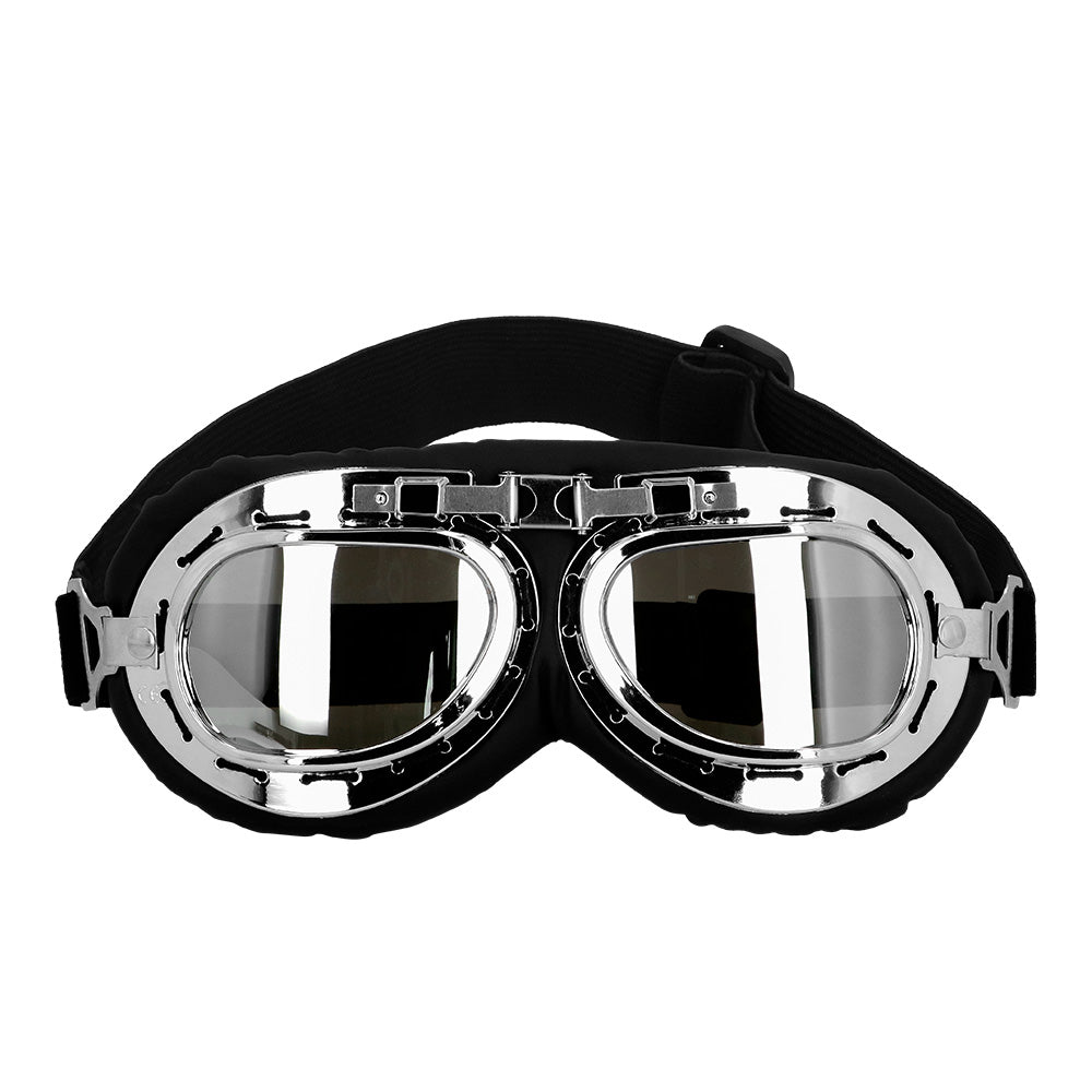 Casque Pilote Aviateur Cuir Noir avec Lunettes Vintage
