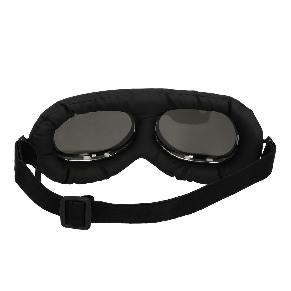 Casque Pilote Aviateur Cuir Noir avec Lunettes Vintage