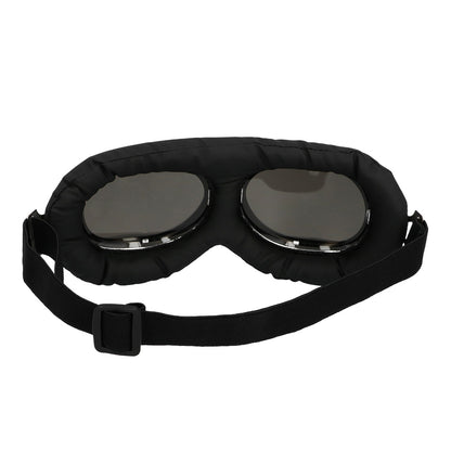 Casque Pilote Aviateur Cuir Noir avec Lunettes Vintage