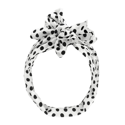 Set Accessoires Année 50 Pois Blanc Noir - Lunettes, Collier Perles