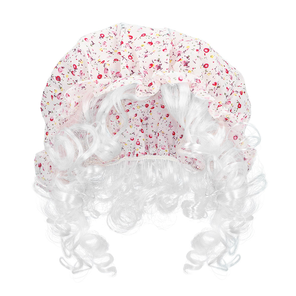 Kit Déguisement Années 50 Femme avec Perruque Fleurs Rose