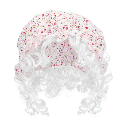 Kit Déguisement Années 50 Femme avec Perruque Fleurs Rose