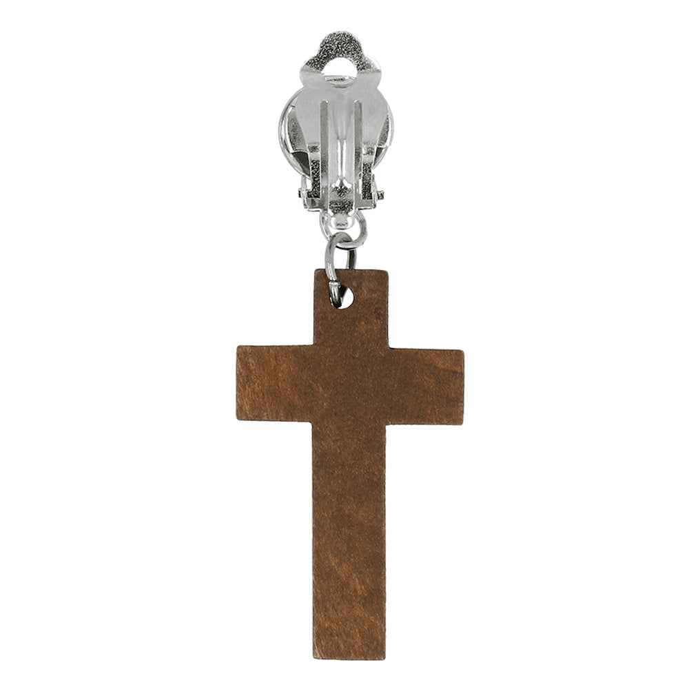 Ensemble Chapelet Bois Croix Brun Costume Religieux