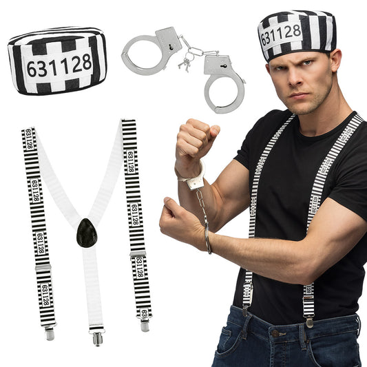 Kit Prisonnier 6 Accessoires - Déguisement Bagnard Complet