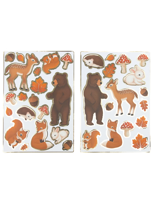 35 Stickers Woodland animaux des bois