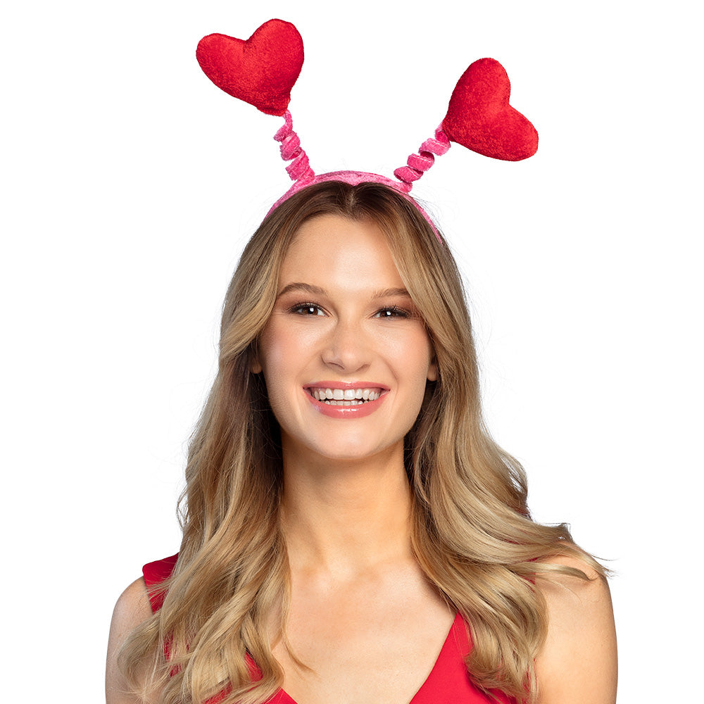 Serre-tête Cœurs Rouge et Rose - Accessoire Déguisement Fête