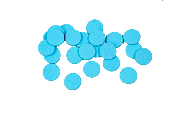 36 Confettis de table ronds turquoise 1,2 cm