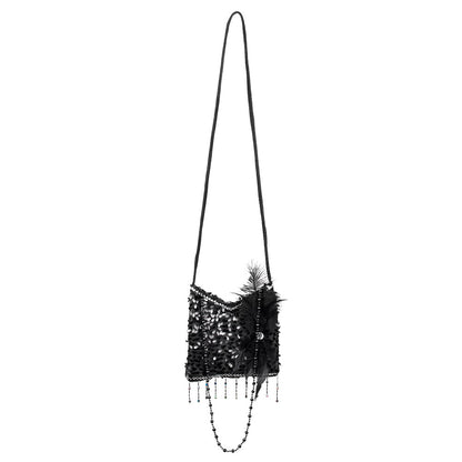Déguisement Années 20 Flapper Noir avec Sac à Paillettes