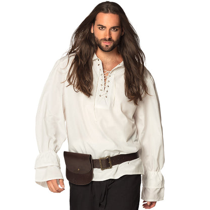 Ceinture Pirate Cuir Marron avec Bourse - Accessoire Déguisement