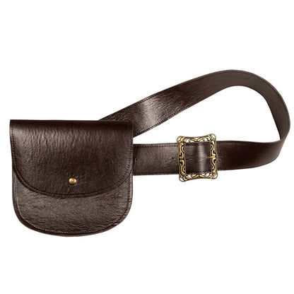 Ceinture Pirate Cuir Marron avec Bourse - Accessoire Déguisement