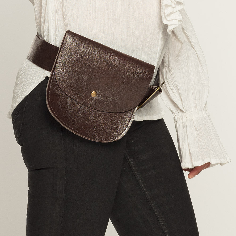 Ceinture Pirate Cuir Marron avec Bourse - Accessoire Déguisement