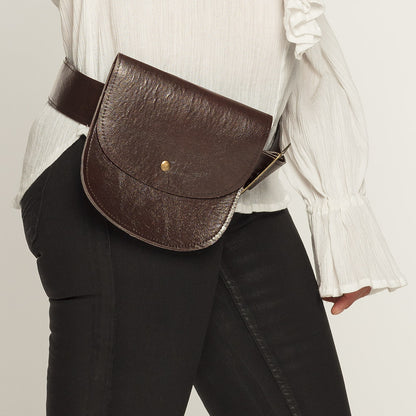 Ceinture Pirate Cuir Marron avec Bourse - Accessoire Déguisement