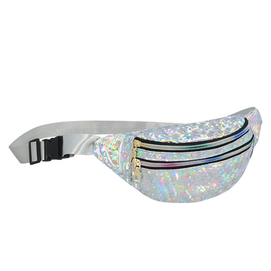 Sac à Paillettes Holographique Irisé - Banane Tendance Années 80