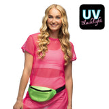 Sac Banane Sequins Fluo UV Blacklight Vert - Accessoire Rave
