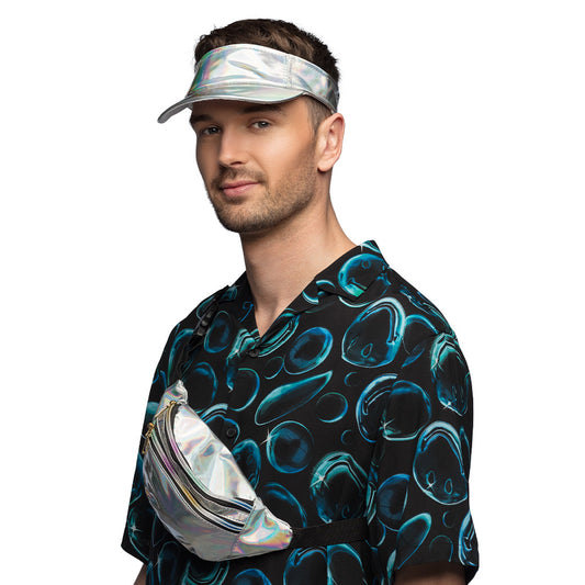 Kit Holographique 3 en 1 : Visière, Sac & Banane Irisé