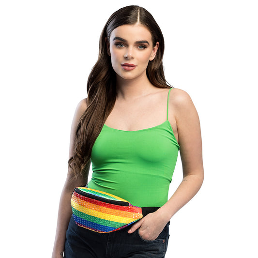 Sac banane arc-en-ciel sequins - Accessoire LGBTQ+ festival