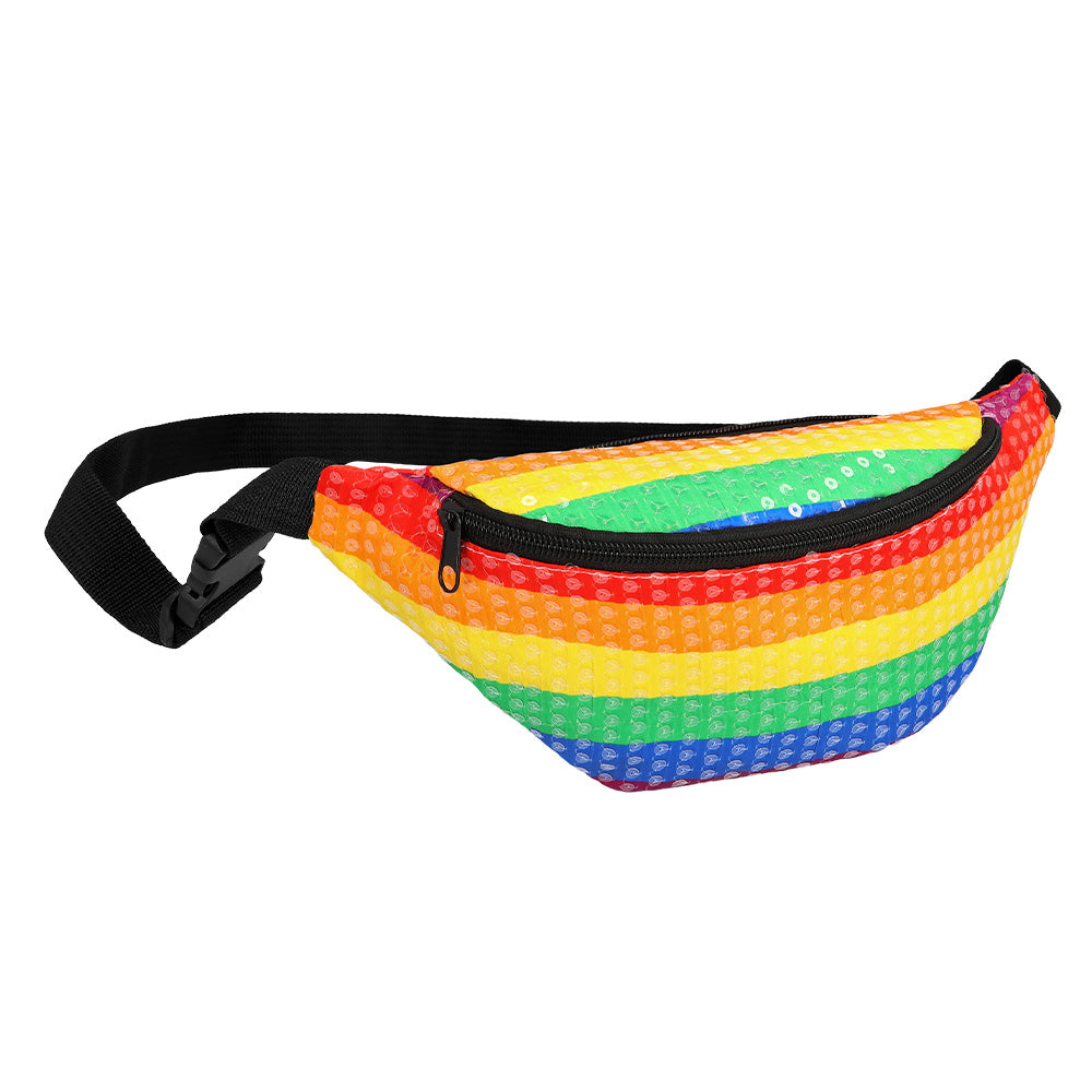 Sac banane arc-en-ciel sequins - Accessoire LGBTQ+ festival