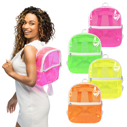 Sac à Dos Transparent Fluo - 4 Couleurs Idéal Fête et Événement