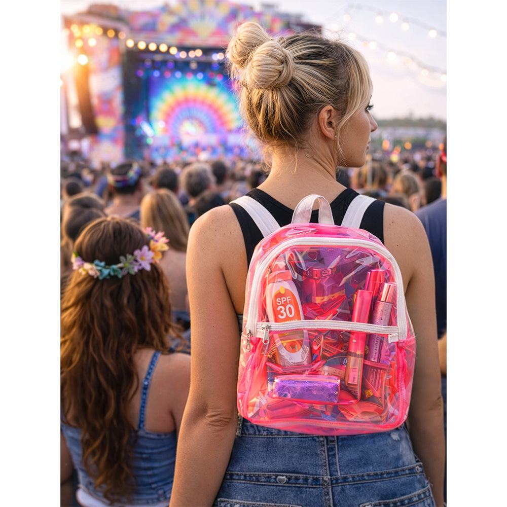 Sac à Dos Transparent Fluo - 4 Couleurs Idéal Fête et Événement