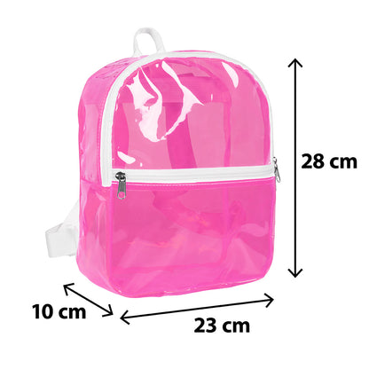 Sac à dos transparent rose fluo - Accessoire festival et soirée