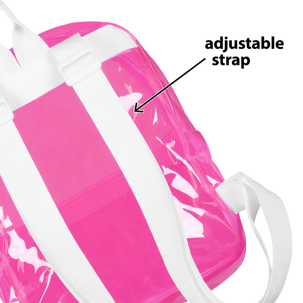 Sac à dos transparent rose fluo - Accessoire festival et soirée