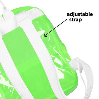 Sac à Dos Transparent Fluo Vert - Accessoire Fête Parfait